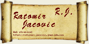 Ratomir Jačović vizit kartica